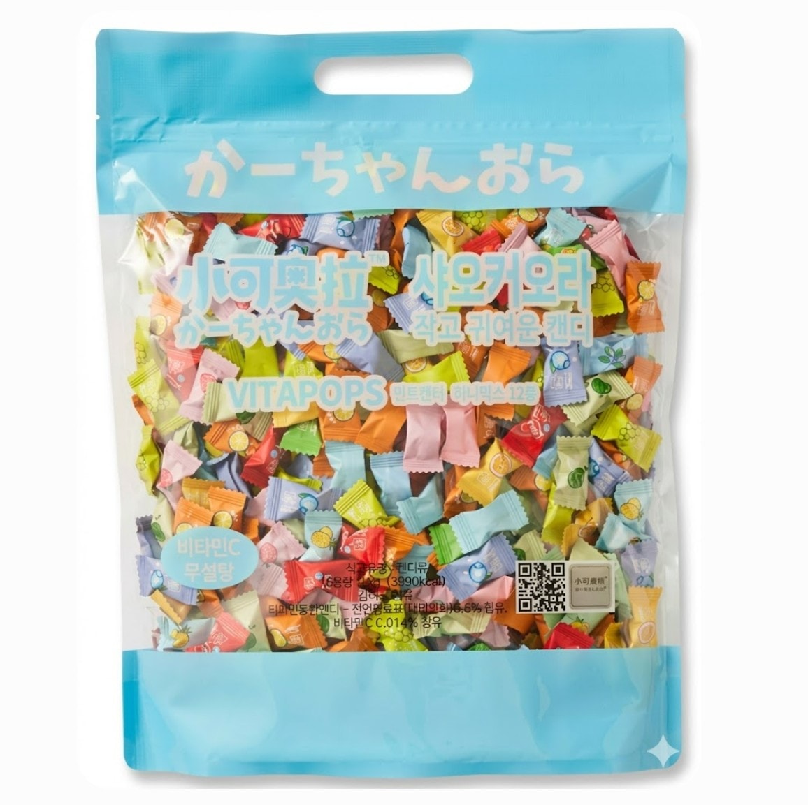 【韓国大流行】 Xiaokeaora シャオカオラ ビタポップス シュガーレス ビタミンC キャンディ 12種大容量セット (1kg)