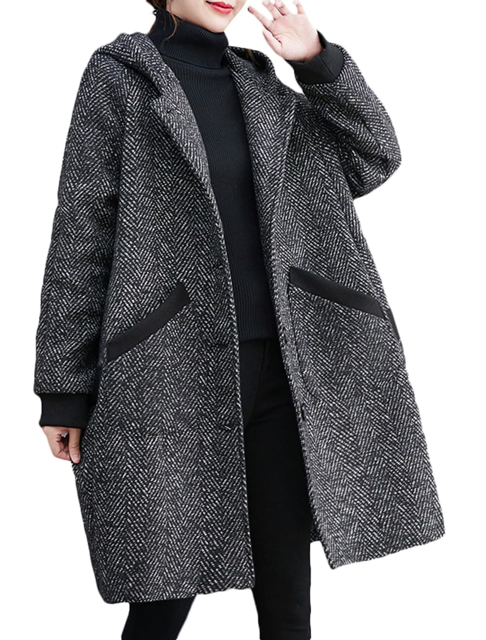 チェスターコート レディース チェック柄 コート ロング丈 メルトン ラシャコート 厚手 防寒 アウター 暖かい おしゃれ チェックコート 秋 冬ピーコート