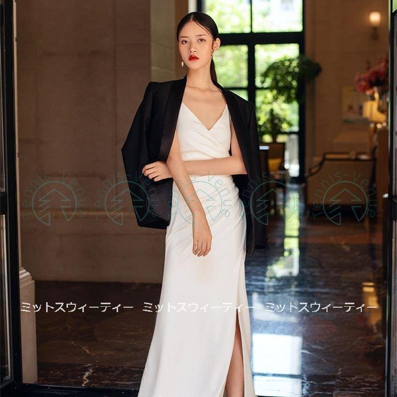 ウェディングドレス ソフトスレンダードレス バックレス ウエディングドレス 二次会 花嫁 パーティー