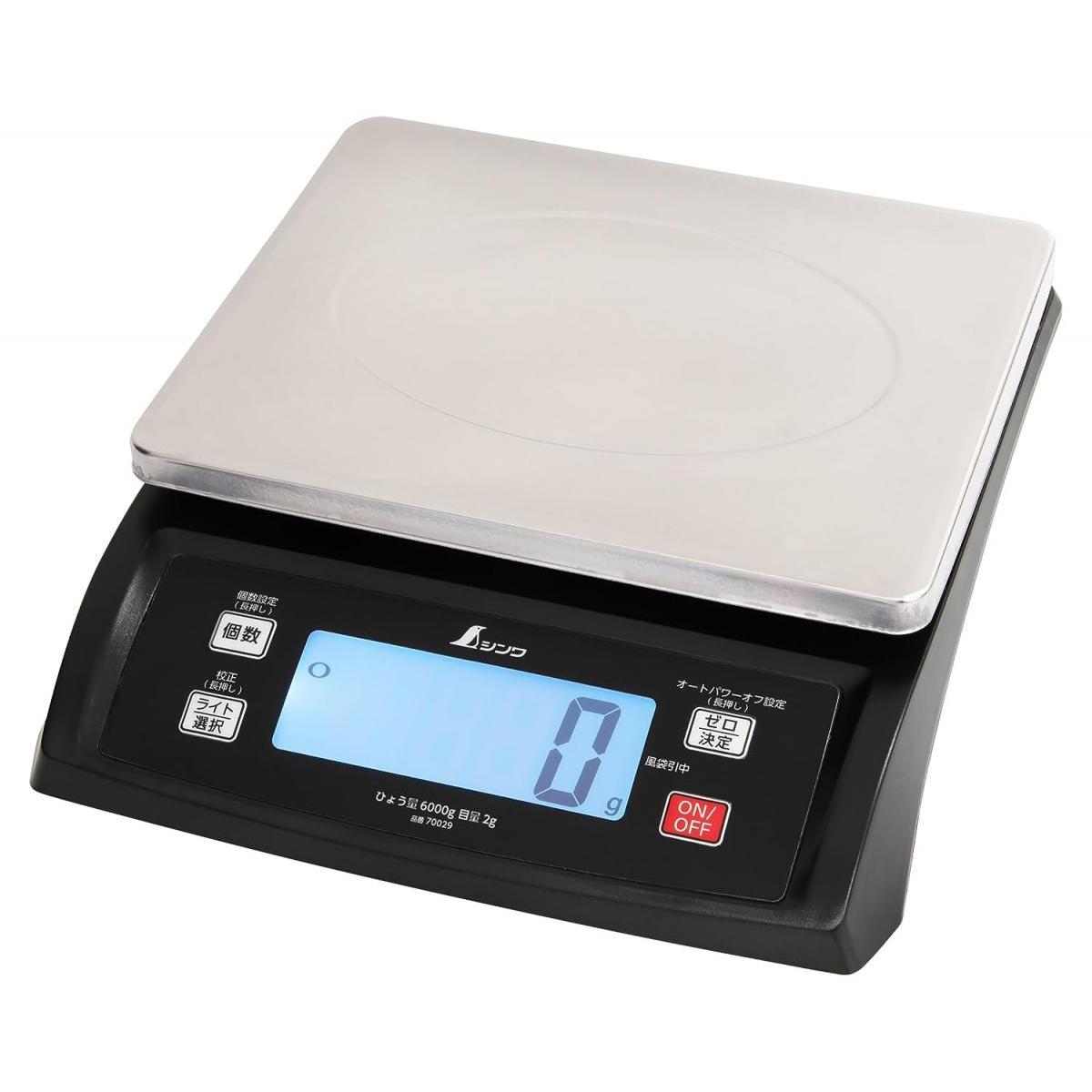 シンワ測定 デジタルはかり SD 6000g 取引証明以外用 70029 個数計量機能 ステンレス皿付 はかり