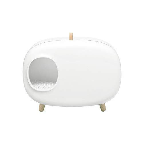 ネコトイレ 猫トイレ おしゃれ 猫用 楽ちん猫用トイレ用品猫砂散らかりにくい 人気 ペットトイレ 60×39×46cm White
