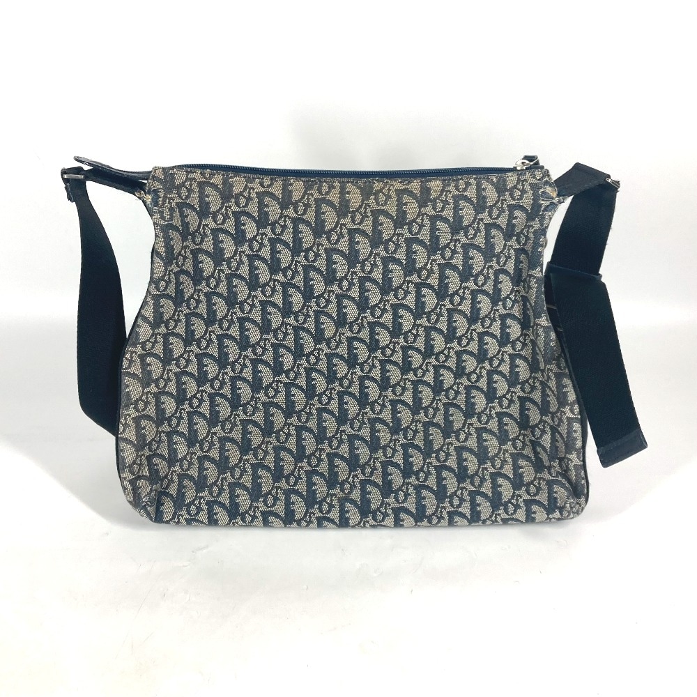 ショルダーバッグ トロッター カバン 斜め掛け レザー/キャンバス ネイビー