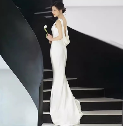 ドレス ワンピース ウェディング パーティー 結婚式 二次会 披露宴 演奏会 発表会 ステージ フォーマル キャバ 衣装 演劇 クラブ マキシ ノースリーブ カシュクール マーメイド スレンダー 細身