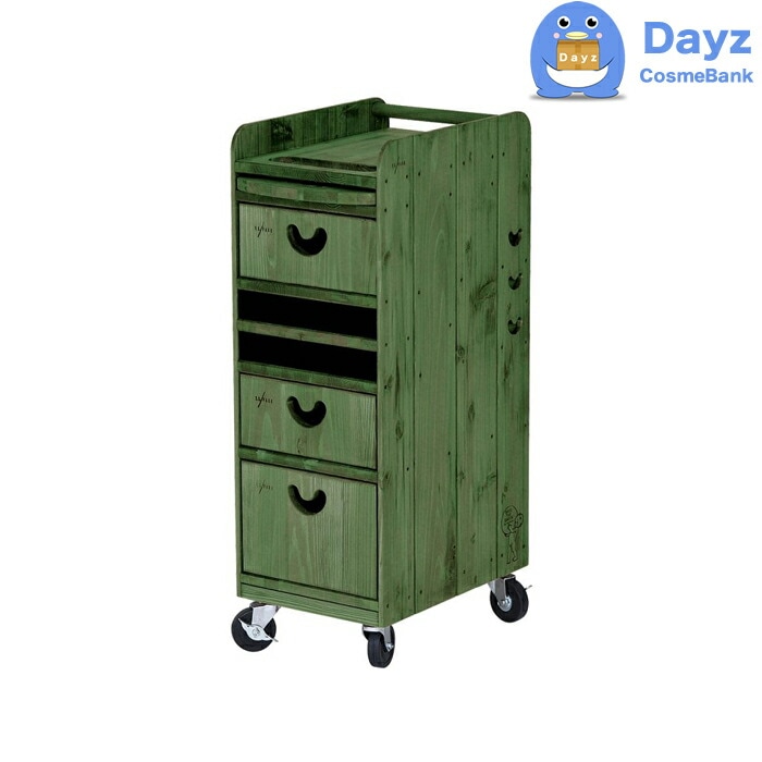 ワイエスパーク F-11 グリーン　　YSパーク ナチュラルウッドワゴン　YS PARK サロン ワゴン　　キャンセル返品不可商品