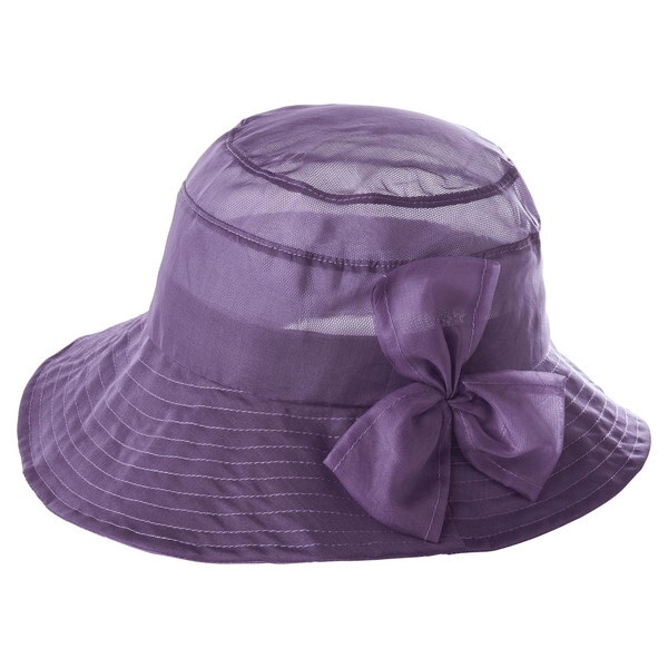 シルク100 オーガンジーUV帽子 ラベンダー