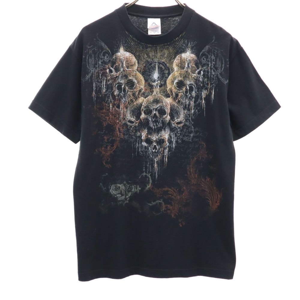 アルスタイル プリント 半袖 Tシャツ M ブラック系 ALSTYLE メンズ