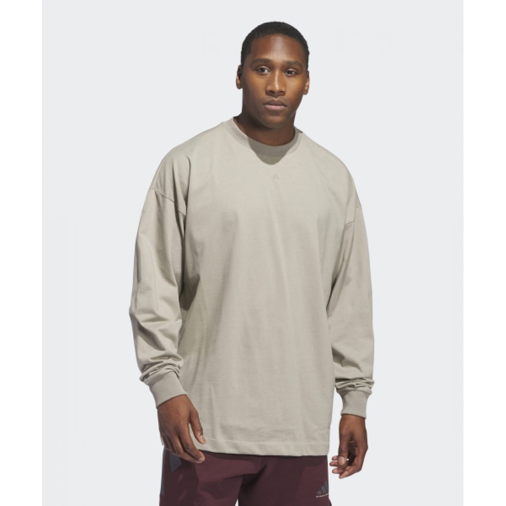 アディダスバスケットボールロングスリーブTシャツ-パテベージュ/JD6130