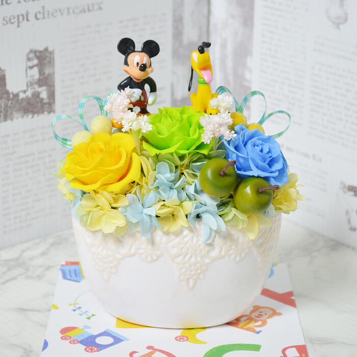 ミッキープルート 花 プリザーブドフラワー アレンジメント 贈り物 プレゼント フラワーギフト 誕生日祝い 結婚祝い 結婚記念日 クリスマス 20代 30代 40代