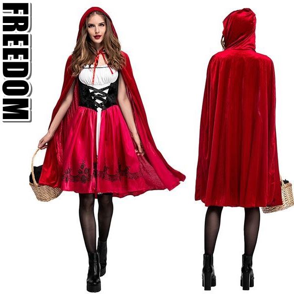 赤ずきん 赤ずきんちゃん コスプレ コスチューム 衣装 セクシー パーティー イベント ハロウィン 変装 クリスマス 演劇 インスタ 撮影 アイドル マント＆ワンピで可愛く着こなせる大人気の赤ずき