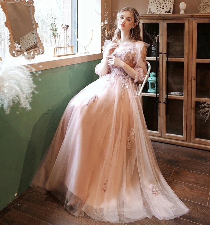 【即日発送】【赤字覚悟】ロングドレス 演奏会 袖あり パーティードレス カラードレス 演奏会用ドレス イブニングドレス 結婚式 フォーマルドレス 二次会 Ａラインドレス 花嫁 お呼ばれ コンサート エ