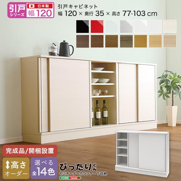 【引戸シリーズ】セミオーダーカウンター下収納ぴったりくん キャビネット 幅120cm×奥行35cm 50,328円