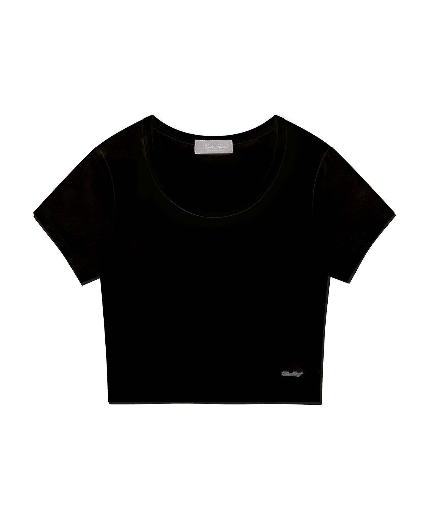 MF CLASSIC U-NECK CROP TEE-BLACK