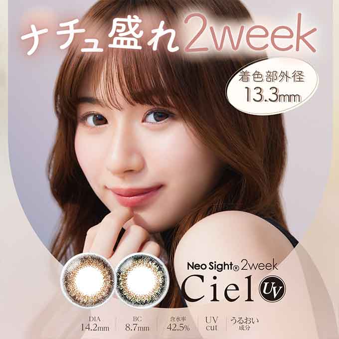 カラコン 2週間 ネオサイト2weekシエルUV aineo 4箱24枚入(6枚入 4箱set)Neo Sight 2week CielUV カラーコンタクトレンズ 度あり度なし 14.2mm