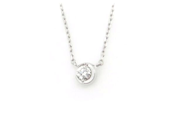 ムーンセッティング ダイヤモンドネックレス 0.04ct K18WG