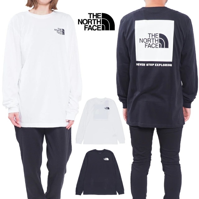 ノースフェイス 長袖Tシャツ ロンT メンズ ボックスロゴ ロンT レディース S M L XL XXL 2L 3Lサイズ ホワイト 白 黒 USモデル 大きいサイズ THE NORTH FACE L