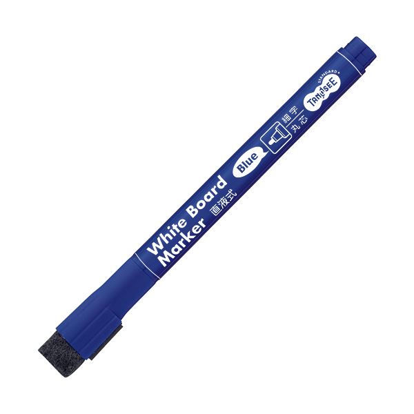 (まとめ) TANOSEE ホワイトボードマーカーキャップ式 マグネット付 細字丸芯 青 1本 (×100セット) 10,563円