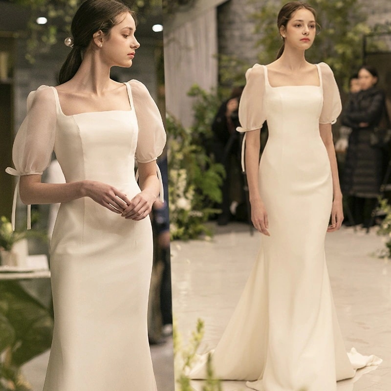 白 ドレス 気質 結婚式ワンピース 高級感 新作 花嫁ロングドレス 結婚式 ロングドレス 韓国ファッション44 ワンピース パーティードレス2025大人気 ウェディングドレス
