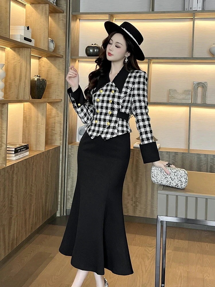 ドレス ウェディング チェック柄 キャバ パーティー 演奏会 秋 披露宴 同窓会 二次会 マーメイド ワンピース 卒業式 大人 結婚式