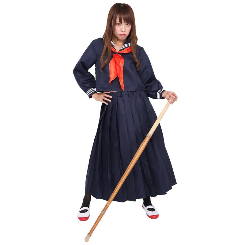コスプレ 仮装 コスプレ セーラー服 Patymo スケバン ロングセーラー 【 コスプレ 衣装 ハロウィン 仮装 レディース コスチューム 制服 セーラー服 女子高生 パーティーグッズ 大人用 余