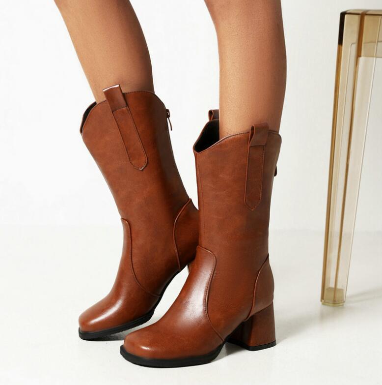 お財布に優しいレディースブーツ　エンジニアブーツ　ショートブーツ　ジョッキーブーツ　大きいサイズ　小さいサイズ　22cm　28cm　長靴　合皮　秋冬　ミドルブーツ 幅広　6.5cm　厚底