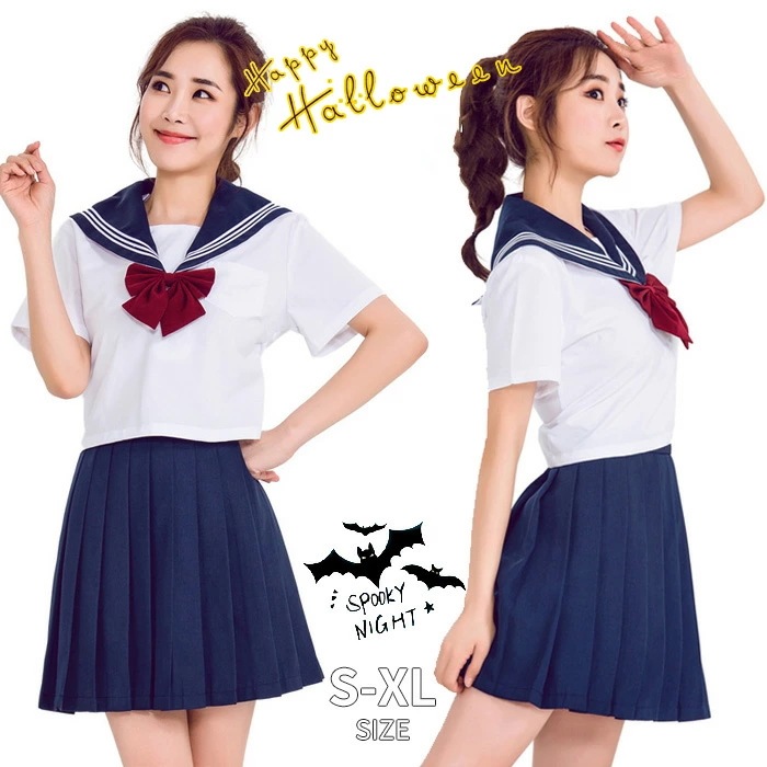 ハロウィン 衣装 セーラー服　制服 水兵 　レディース コスチューム コスプレ衣装 イベント パーティー ステージ 学園祭 文化祭 余興 パーティーグッズ イベント用品