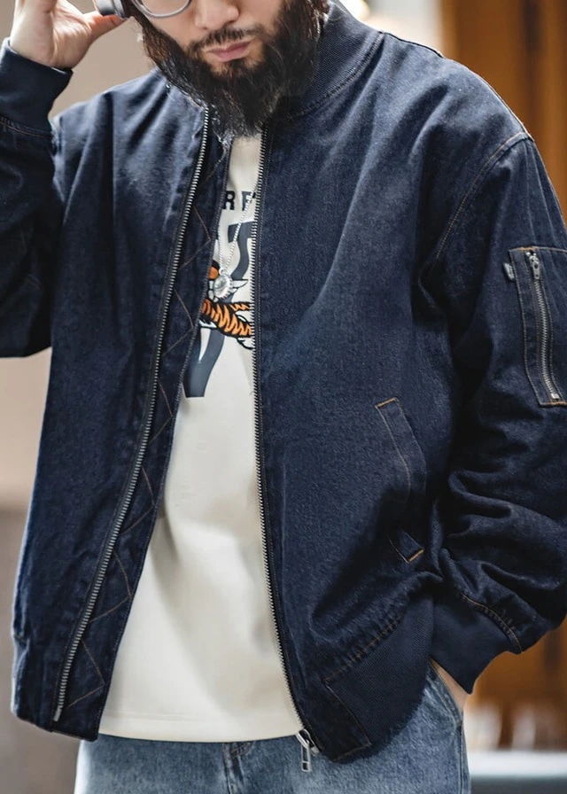 【3日で出荷】デニムジャケット フライトジャケット MA-1 メンズ ジージャン 春 秋 Gジャン ジャンパー ブルゾン ファッション スタジャン 上質 デニム アウター カジュアル レトロ トップス