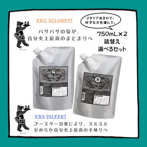 シャンプー 750mL + トリートメント 750g 詰め替え [ExG/ExS] 選べるセット