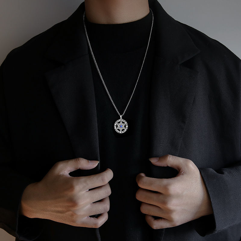 韓国ins新作メンズネックレス レトロファッションネックレス ステンレス 個性百掛けアクセサリー