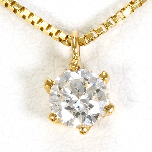 K18 18金 YG ネックレス ダイヤ 0.29 SI1 鑑別書 ジュエリー 中古