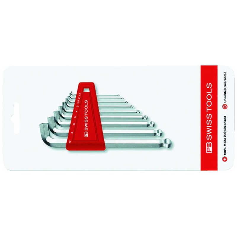 ピービースイスツールズ社　ショートヘッドボール付き六角棒レンチセット　2212H10CN