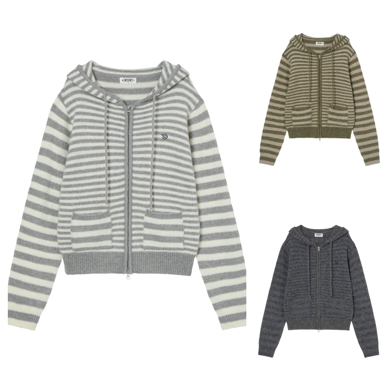【aeae】 25FW STRIPE HOOD KNIT ZIP UP : 3COLORS 14,770円