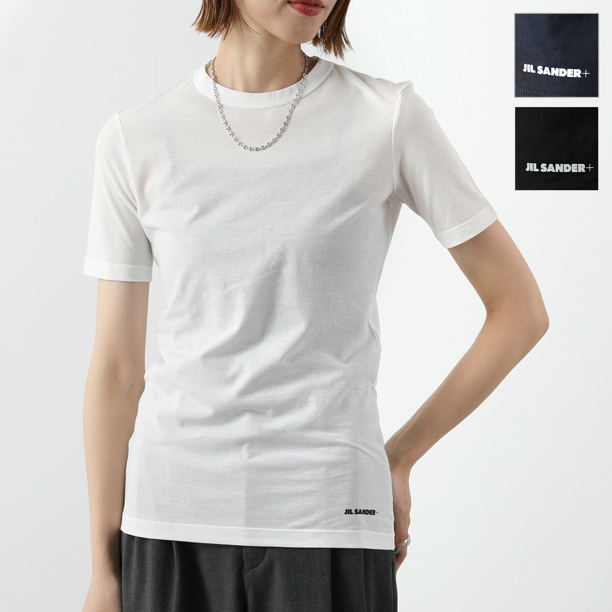 JIL SANDER+ ジルサンダー プラス Tシャツ J40GC0005 J45031 JPPU707510 WU248308 WS248308 レディース 半袖 コットン クルーネック ロゴ