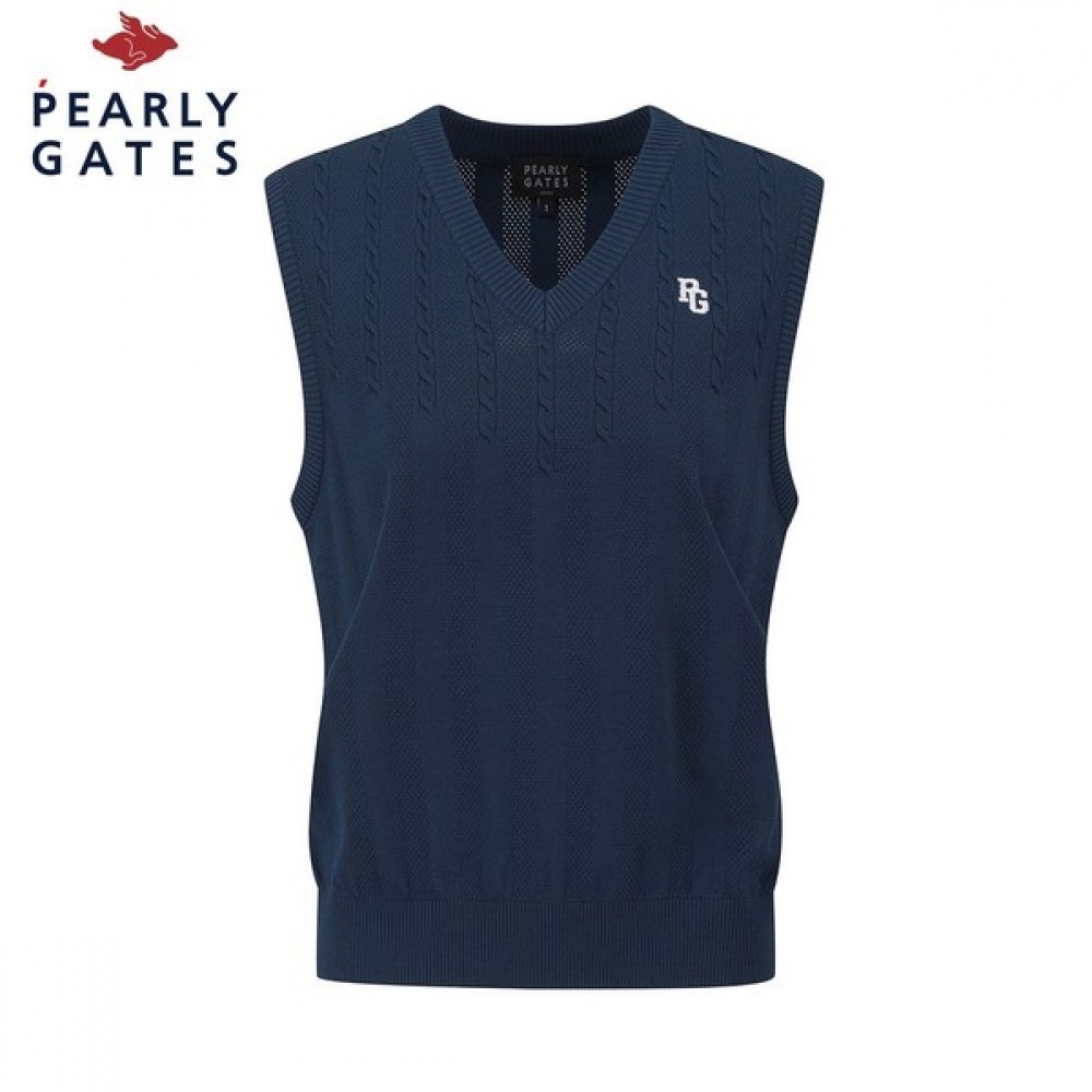 [パリゲイツ] パブリックケーブルブロックメッシュニットベスト