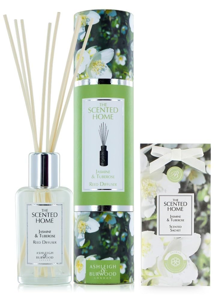 アシュレイ&バーウッド(Ashleigh&Burwood) リードディフューザー 200ml + サシェ 1点 (ジャスミン＆チュベローズ) 芳香剤 ルームフレグランス ルームディフューザー