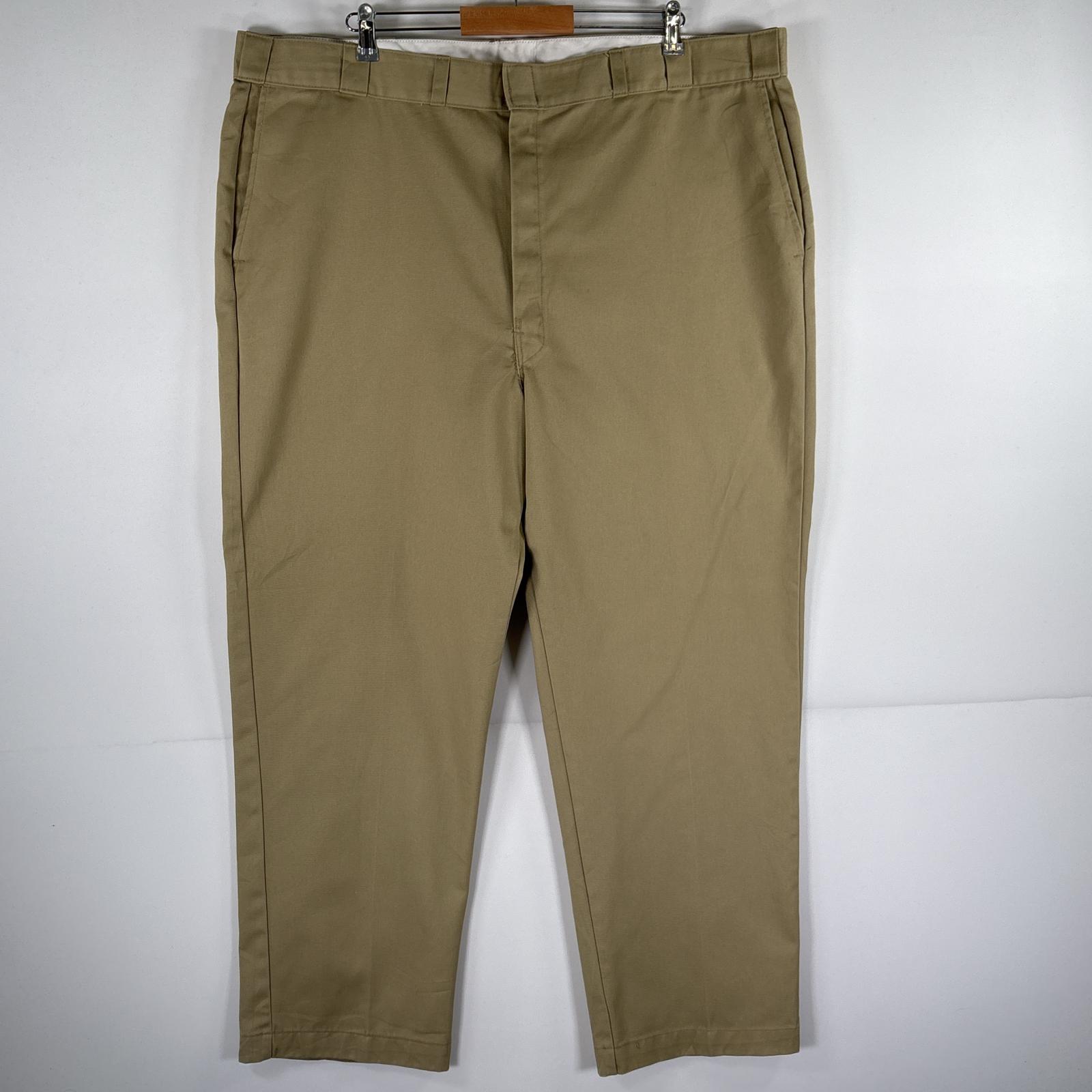 古着 90s/90年代 USA製 ワークパンツ チノパン テーパード 大きいサイズ w46 L32 ベージュ メンズ