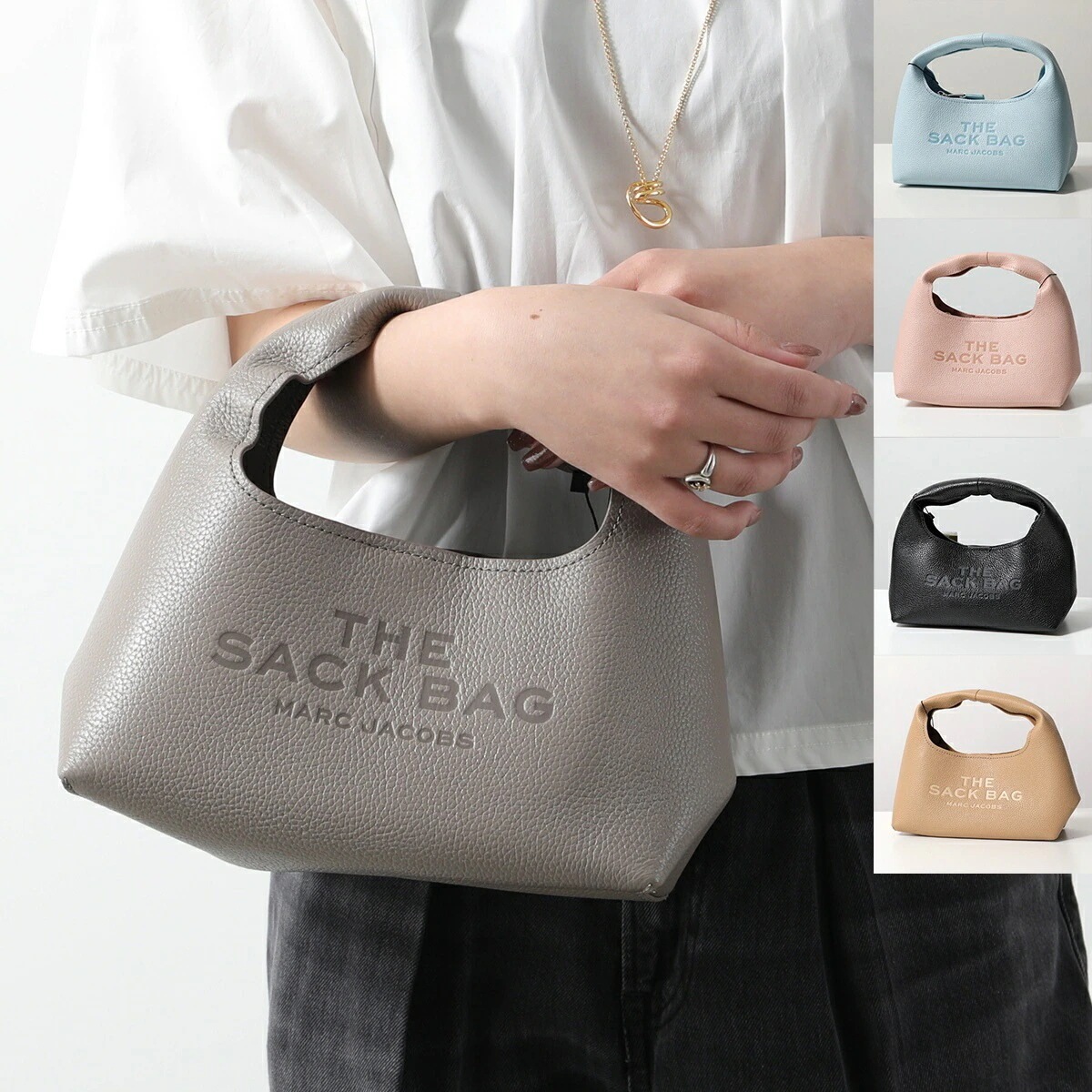 MARC JACOBS マークジェイコブス ハンドバッグ THE LEATHER SACK BAG MINI ザ レザー サック バッグ ミニ 2F3HSH020H01 レディース ロゴ 鞄 カラー7