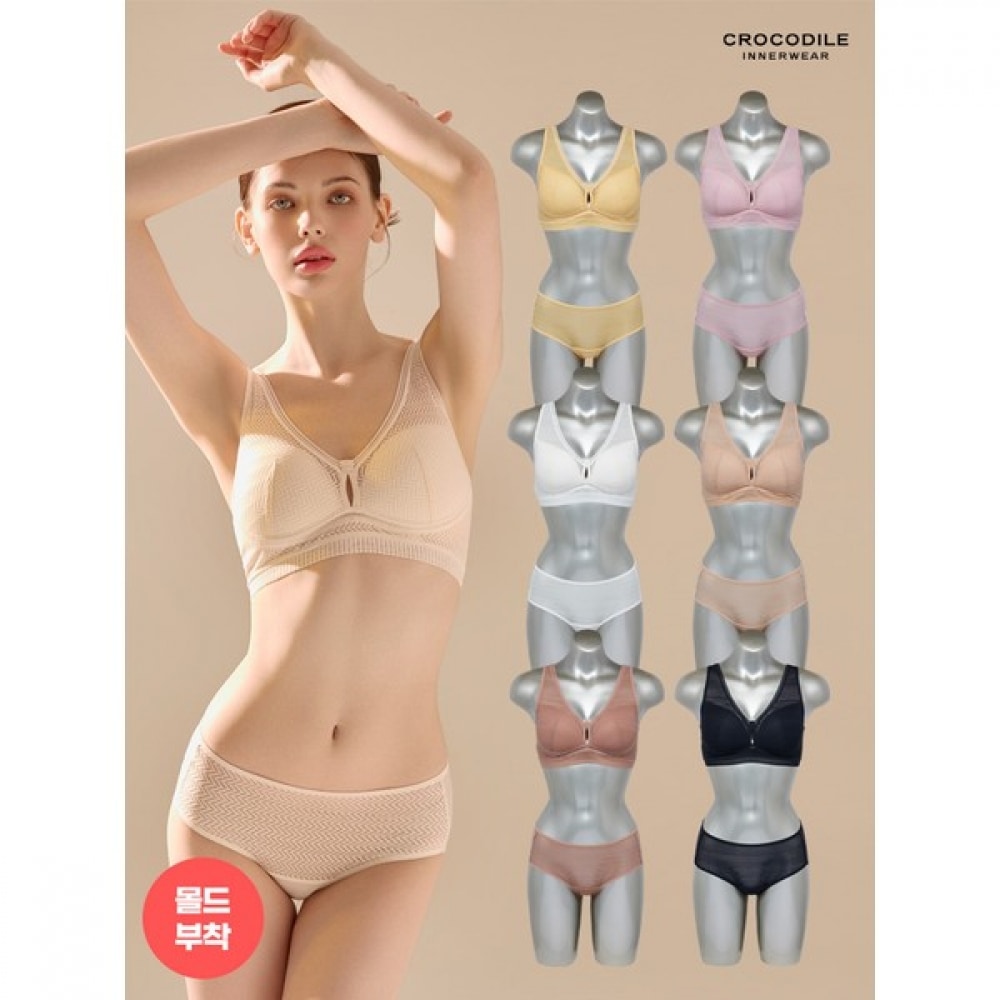 (クロコダイルインナー) オールオーバーレースエアリーフィットインプレッシブブラ+ショーツフルセット 12枚セット