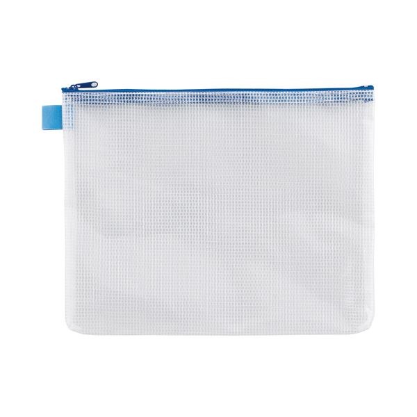 （まとめ）TANOSEE メッシュケース A4タテ260ヨコ345mm 青 1セット（20枚）3セット