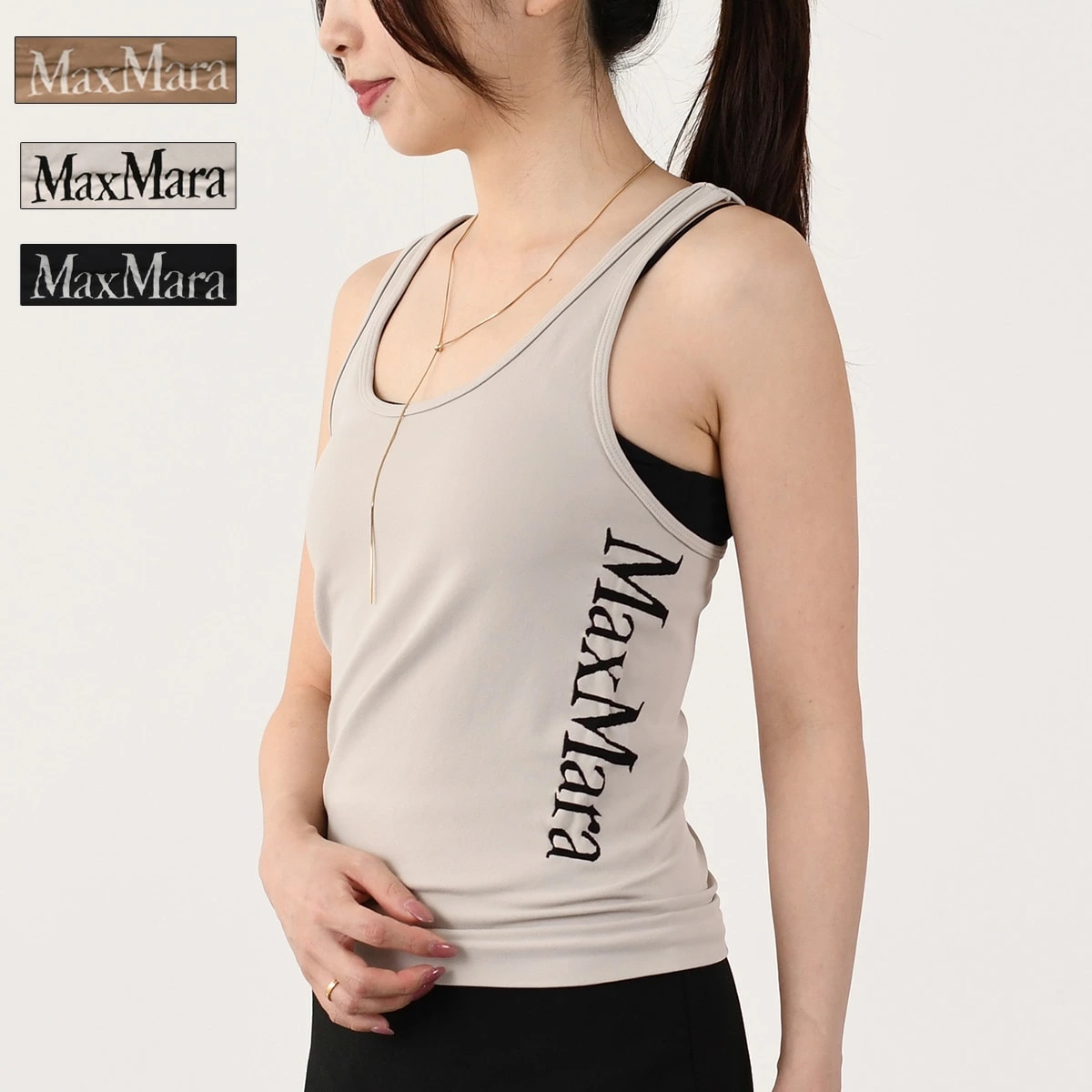 タンクトップ FORTUNA テクニカル ファブリック トップス 9946014106 レディース ノースリーブ ロゴ スポーツウェア ストレッチ