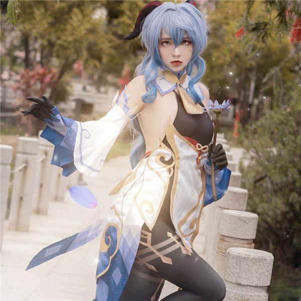 【ins話题で】原神 甘雨（かんう）風 コスプレ衣装 ウィッグ cosplay 変装 仮装 コスチューム 撮影 祭り