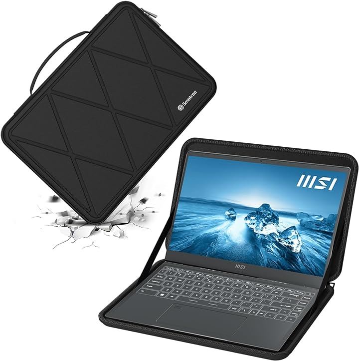 ハードEVA保護スリーブケース 14インチ MSI Prestige 14H B12UCX-452US/Prestige Evo( Black, For MSI 14インチ（M61）)