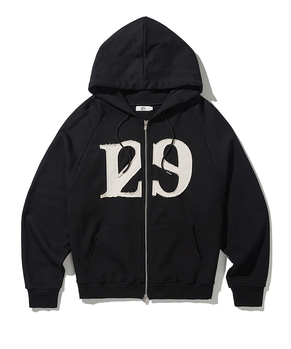 ILLIGO パーカー クリーム 129 M ILLIGO】129 LOGO PATCH Hooded Zip-Up (5 COLORS) (ILLIGO/パーカー