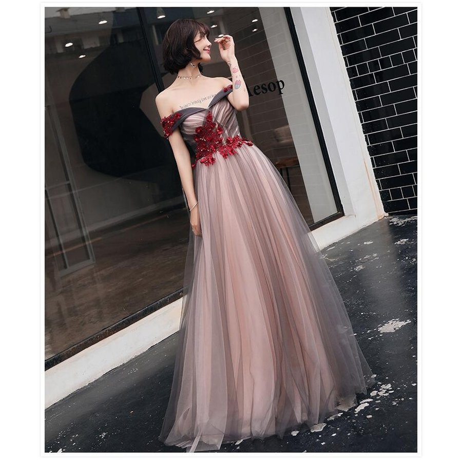 パーティードレス 結婚式 大きいサイズ ロングドレス ウエディングドレス 発表会 忘年会 披露宴 フ