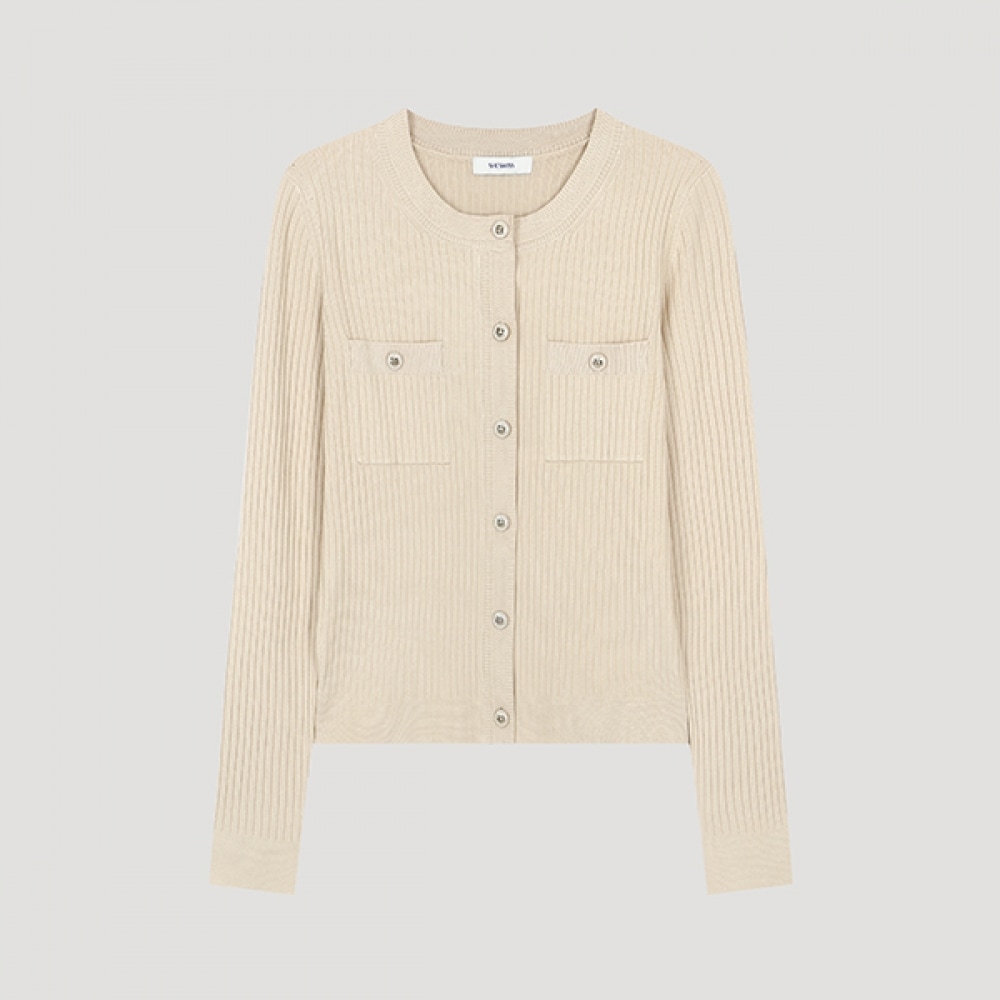 (シーズミス) リブニットカーディガン_SSKCDO32020_LB