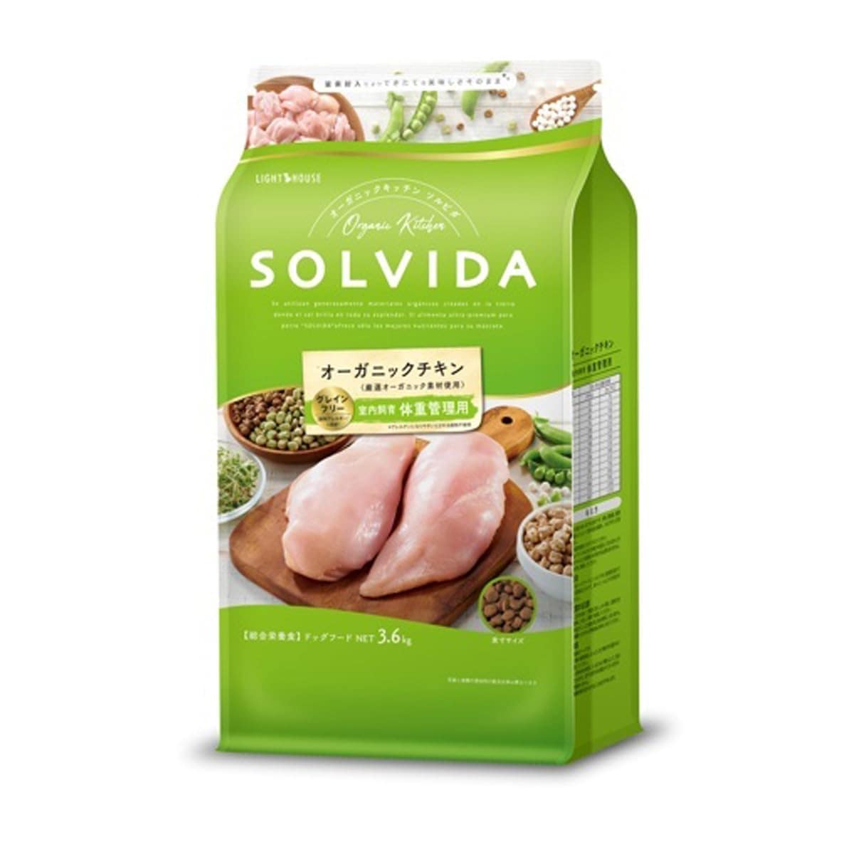 ソルビダ グレインフリー チキン 室内飼育体重管理用 3.6kg 10,107円