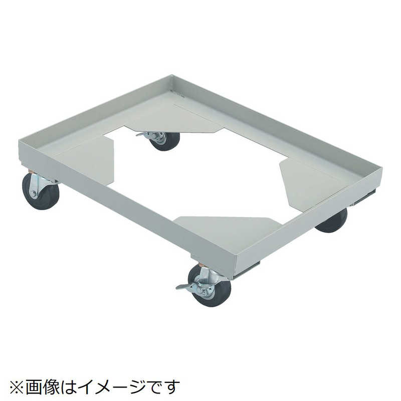 トラスコ中山　箱台車 内寸580X400 ゴム車 自在S付X2　B4BGS