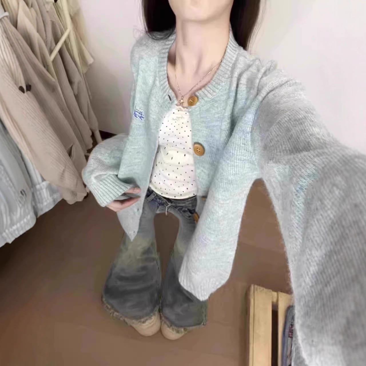 柔らかく甘いニットカーディガンアウター女性用秋2025新作超おしゃれゆったりラフ風ニットトップス