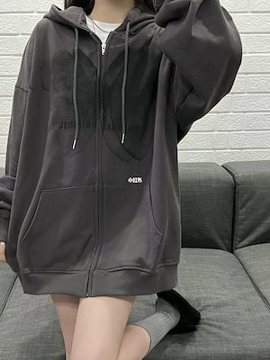 パーカー 春秋服レディースゆったりアウター パーカー スウェット 蝶々柄フード付きカーディガンジャケット秋冬韓国版ルーズジップ長袖セーターレイヤードトップスゆったりスウェット ブラウス