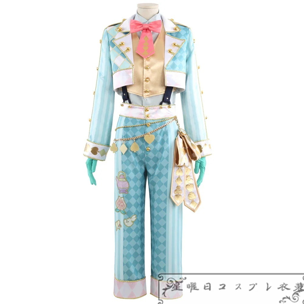 1436ツイステ 薔薇の王国のホワイトラビットフェス フロイド コスプレ衣装 コスチューム 帽子付き
