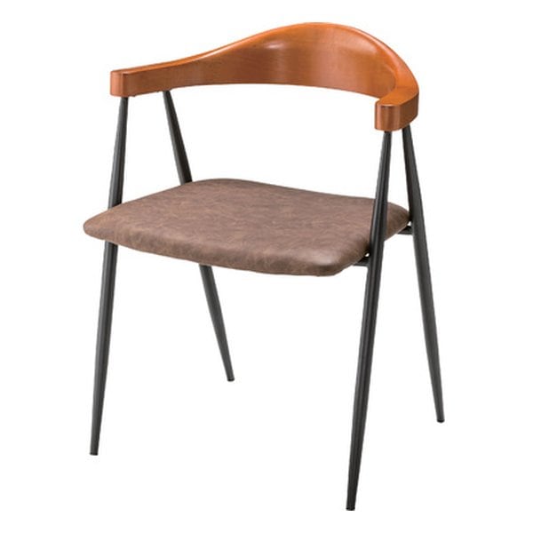 アームチェア ブラウン 幅56×奥行き52.5×高さ73.5×座面高44cm TEC-63
